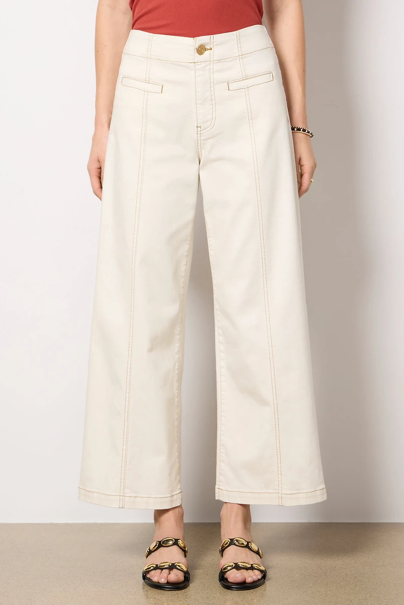 Meg Wide Leg with Contrast Stitch