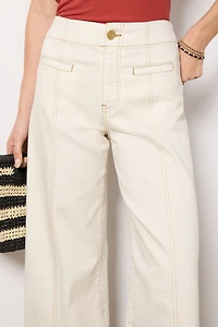 Meg Wide Leg with Contrast Stitch