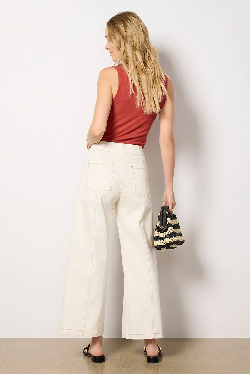 Meg Wide Leg with Contrast Stitch