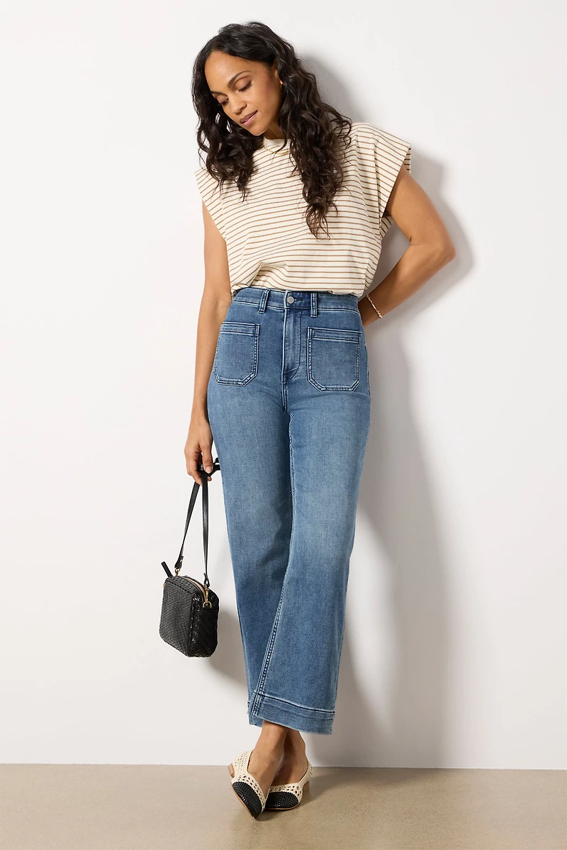 Stretch Terry Cropped Pant