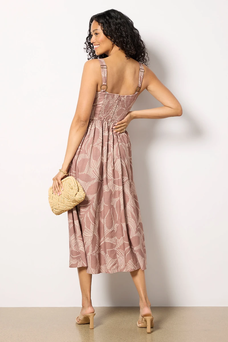 Petersen Button Front Midi Dress