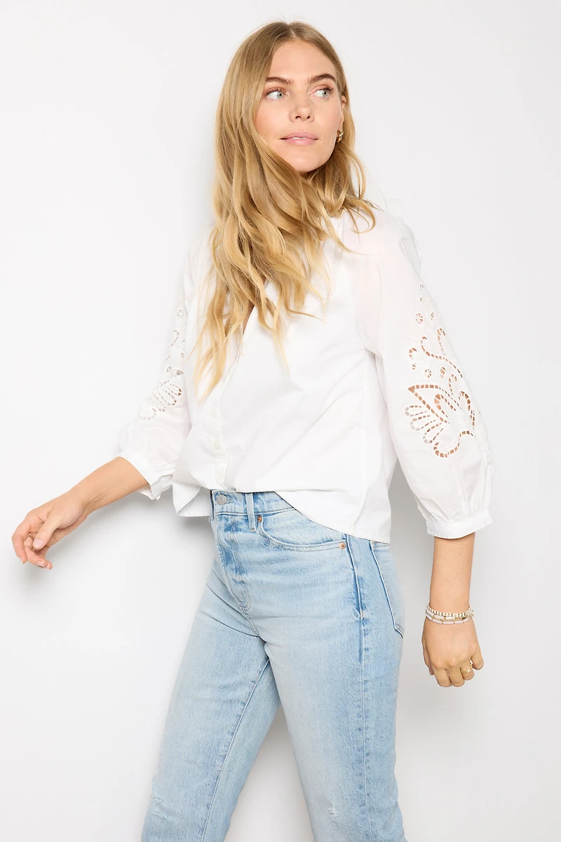 Ainsley Eyelet Sleeve Top
