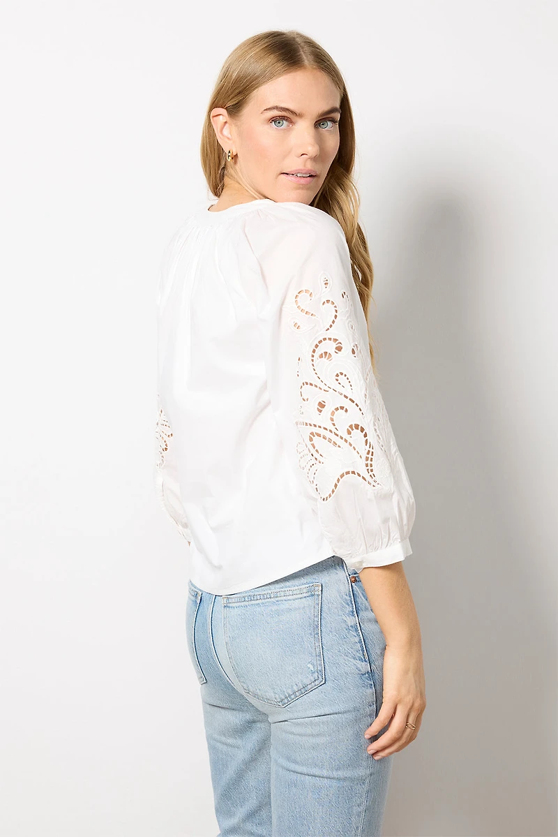 Ainsley Eyelet Sleeve Top