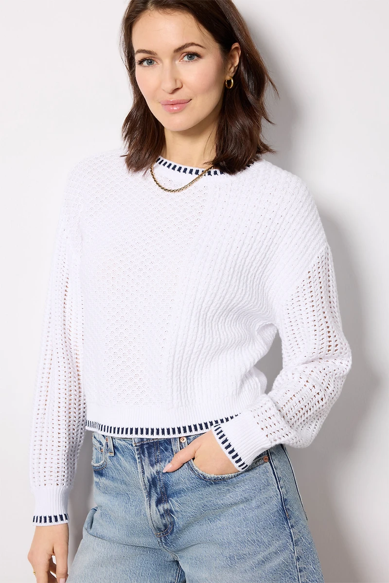 Uma Mixed Stitch Crew Neck