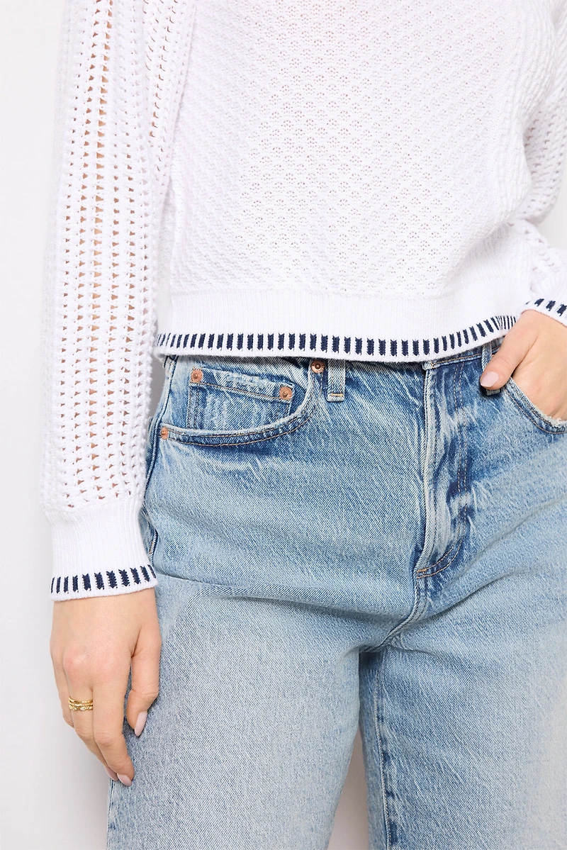 Uma Mixed Stitch Crew Neck