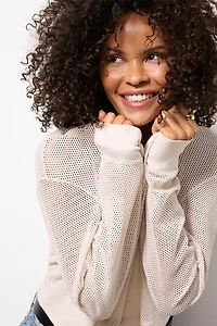 Aviva Cropped Mesh V Neck