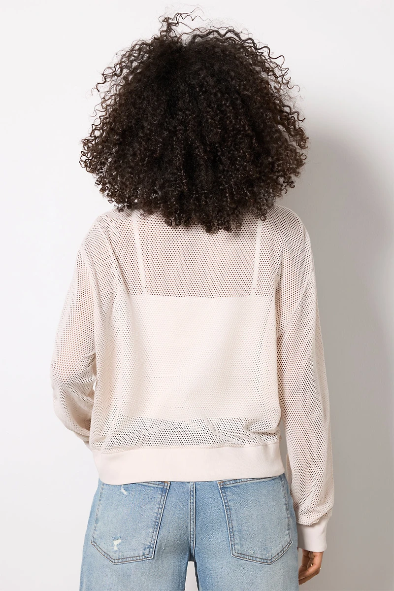 Aviva Cropped Mesh V Neck