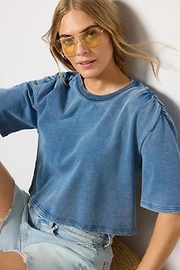 Escape Knit Denim Sweatshirt