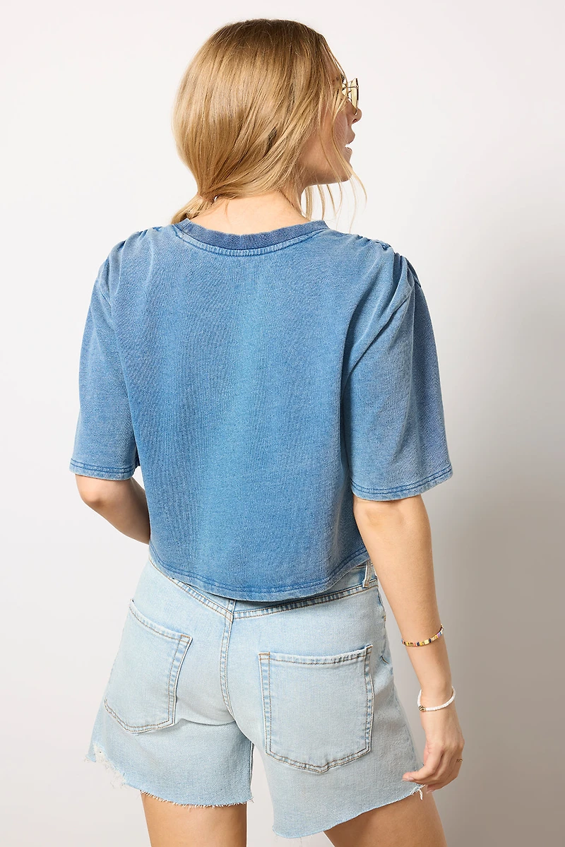 Escape Knit Denim Sweatshirt