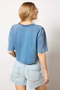 Escape Knit Denim Sweatshirt