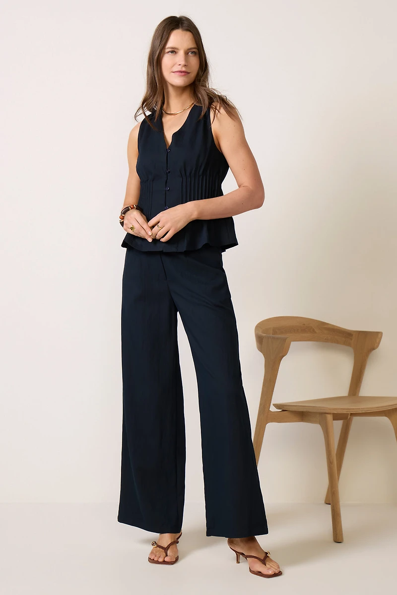 Lacy Pintuck Sleeveless Top