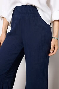 Medina Smocked Waist Cropped Pant