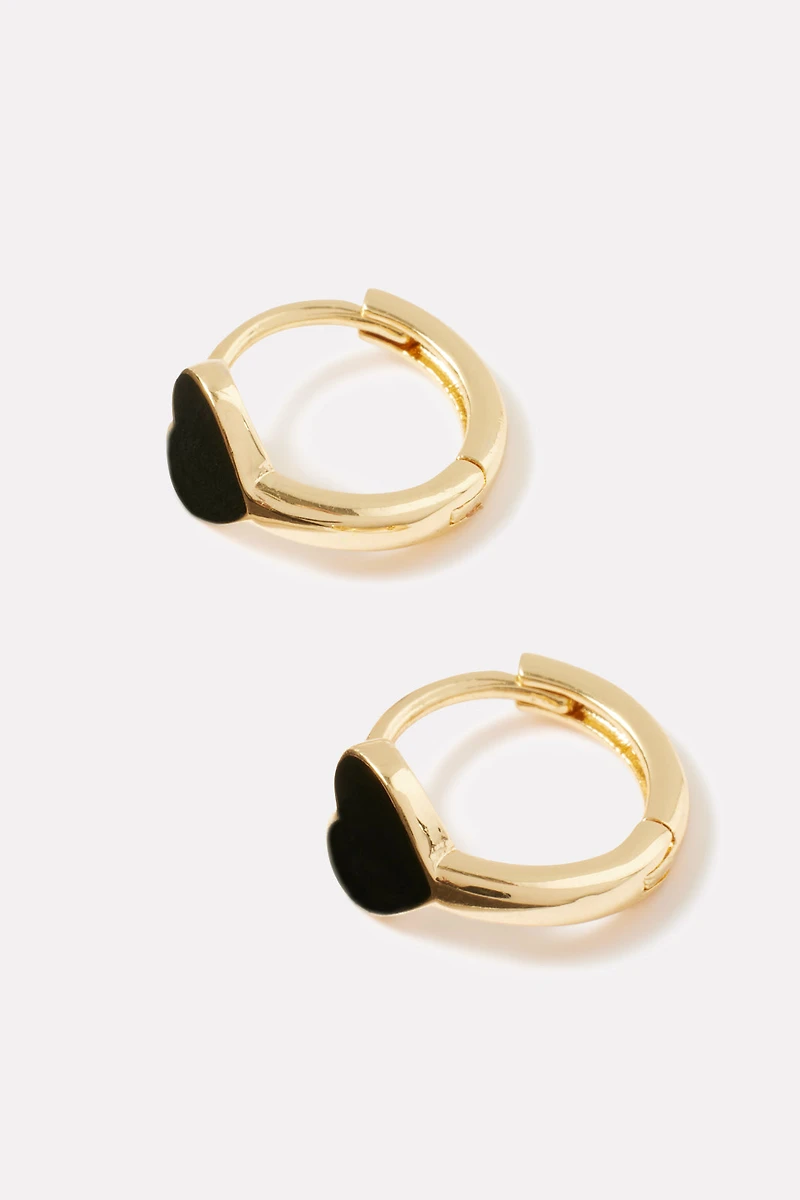 Amika Enamel Heart Huggies