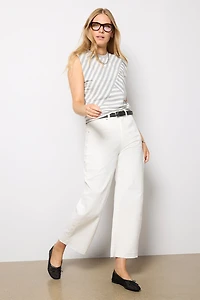 Daphne Strong Shoulder Stripe Top