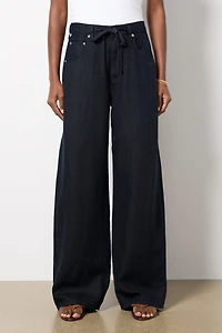 Brynn Drawstring Linen Pant