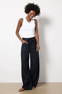 Brynn Drawstring Linen Pant