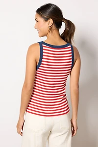 Sonya Stripe Ringer Tank