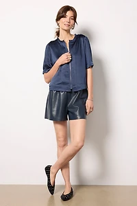 Tilly Satin Zip Up Top