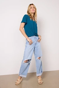 Layla Knot Front V Neck