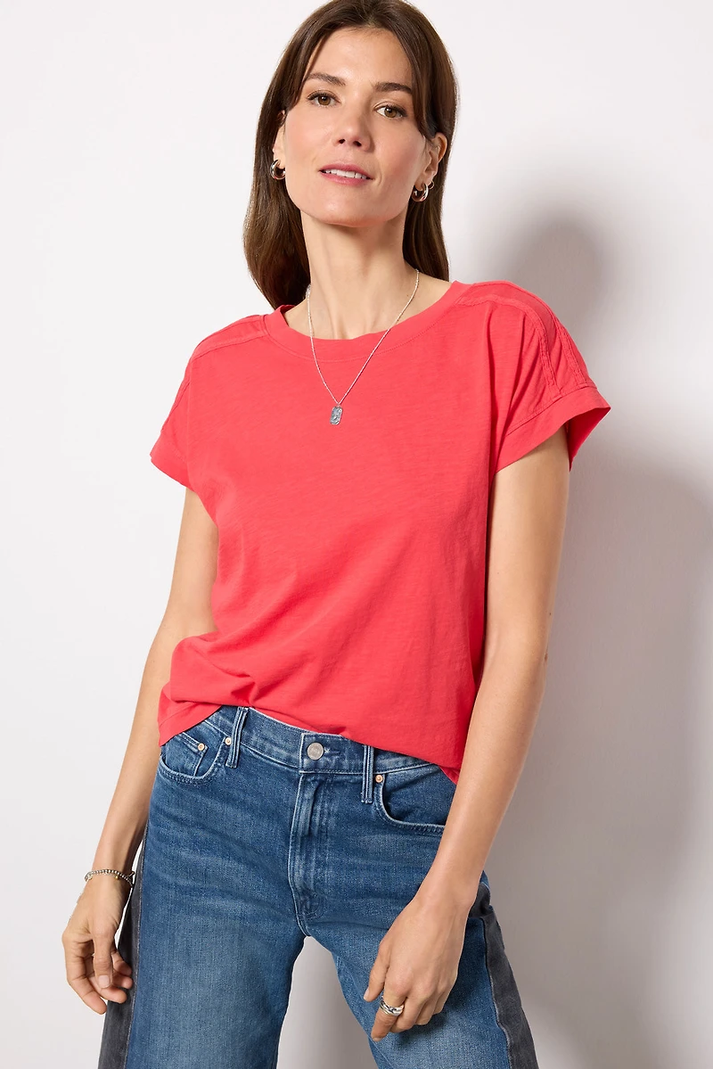 Elsa Shoulder Detail Slub Tee