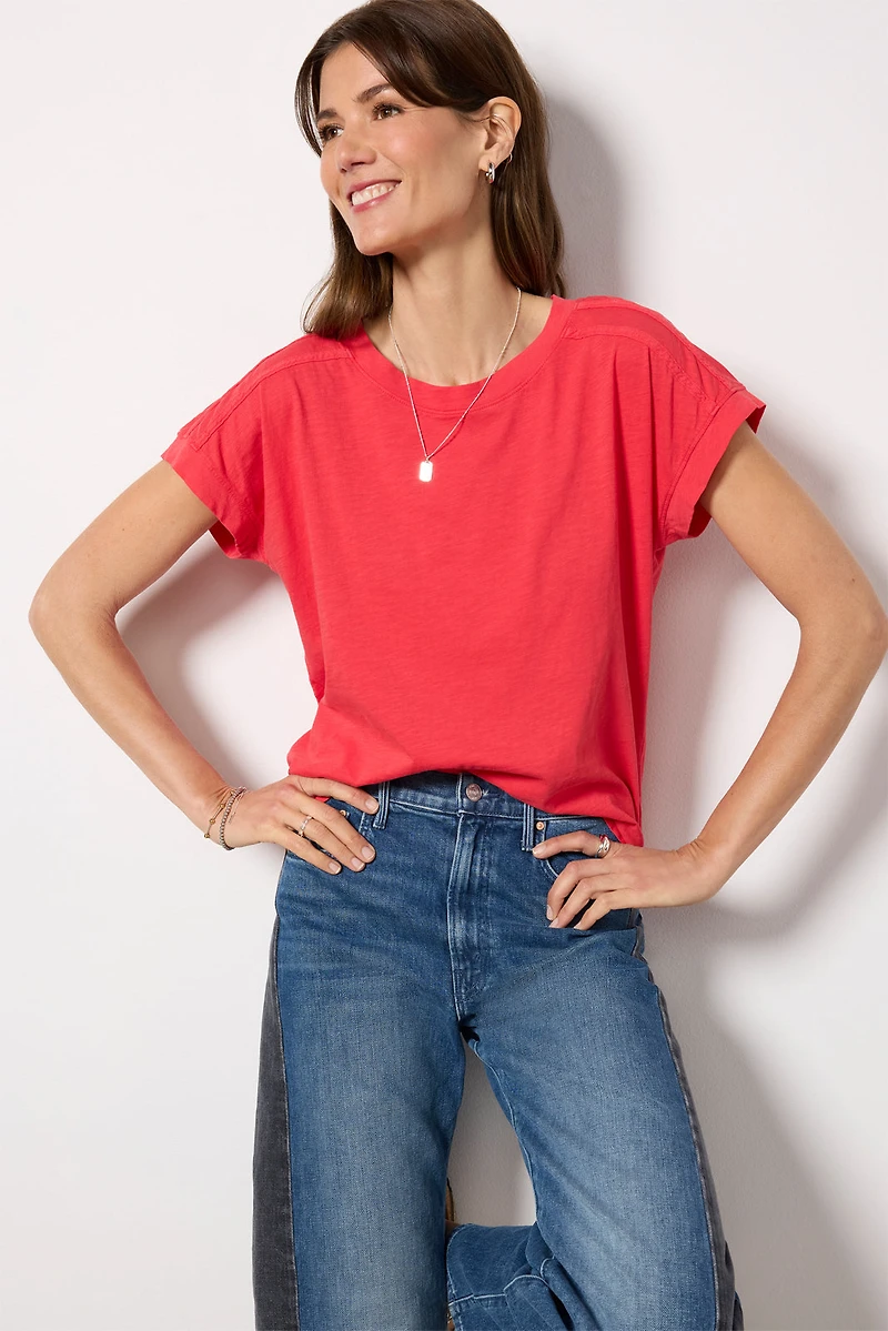 Elsa Shoulder Detail Slub Tee