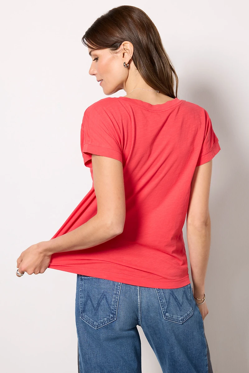 Elsa Shoulder Detail Slub Tee