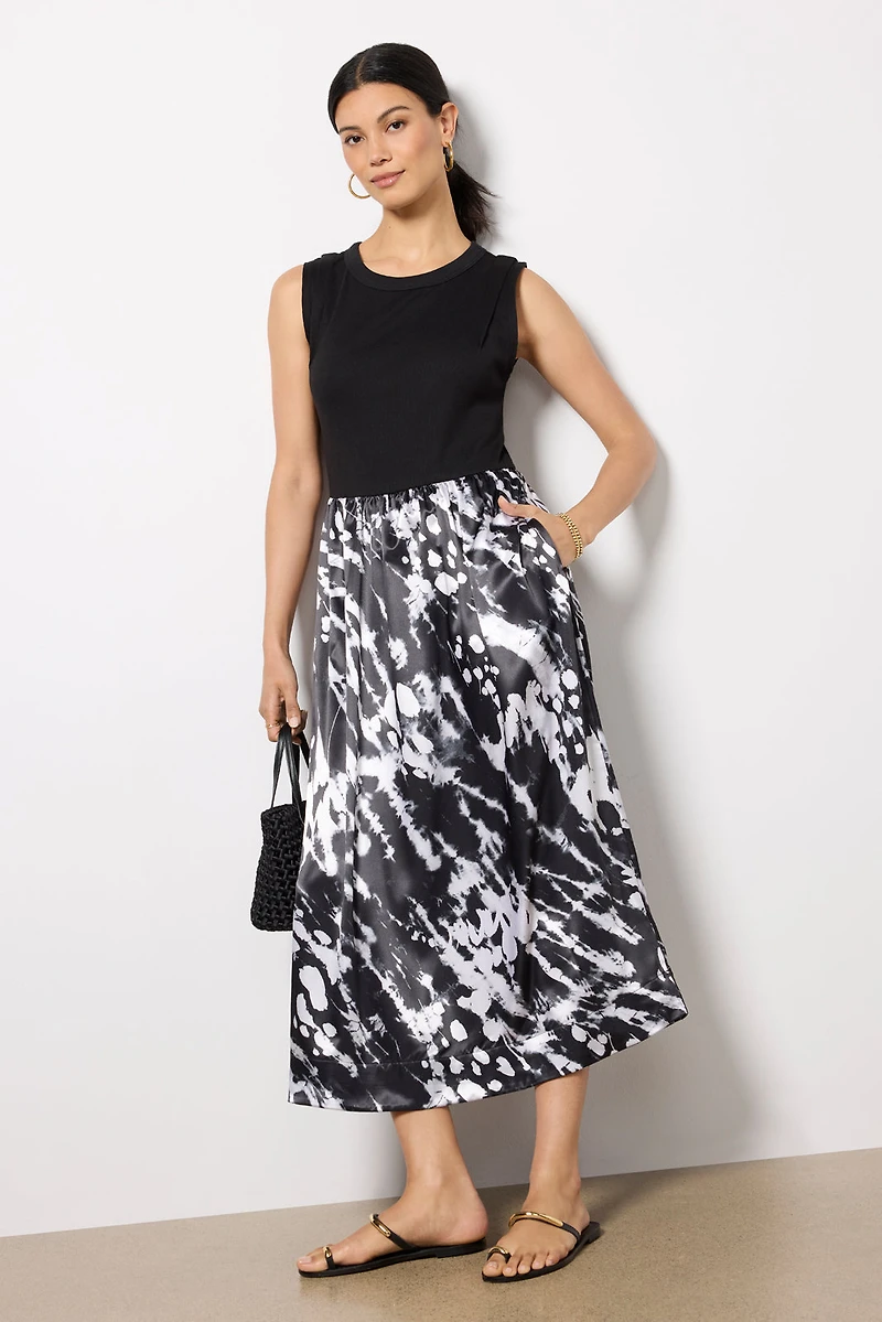 Azalea Mixed Media Midi Dress