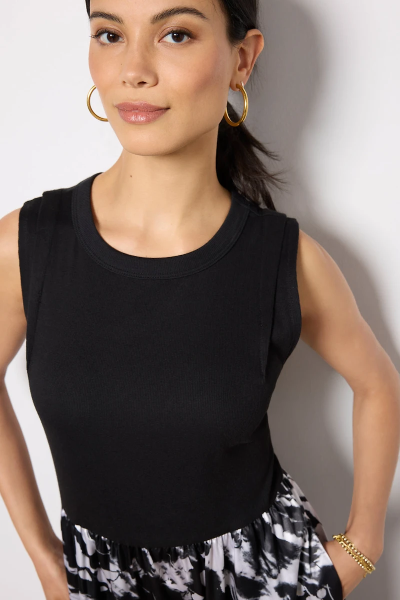 Azalea Mixed Media Midi Dress