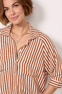 Alpine Drawstring Button Down