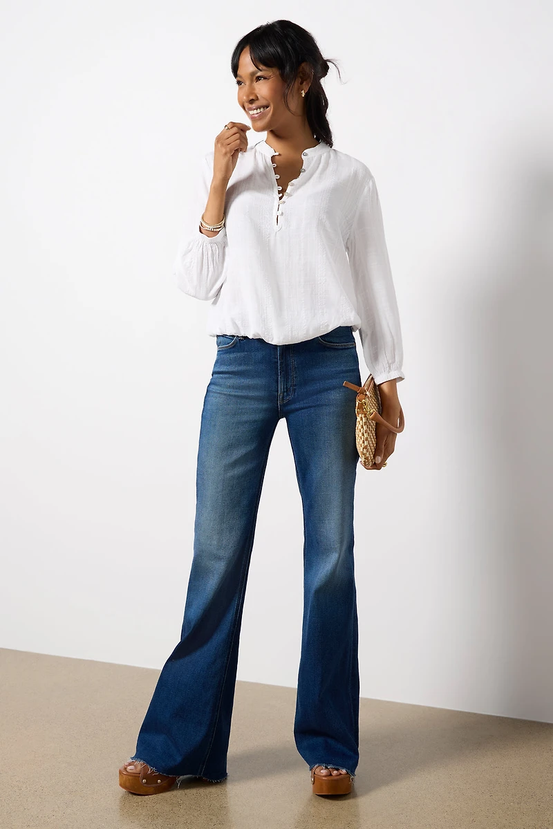 Button Front Textured Shirt