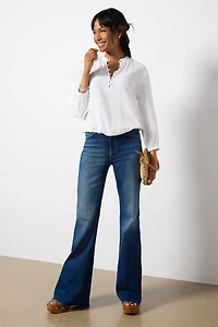 Button Front Textured Shirt