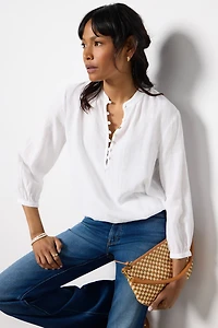 Button Front Textured Shirt