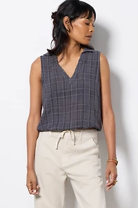 Textured Collar Tank