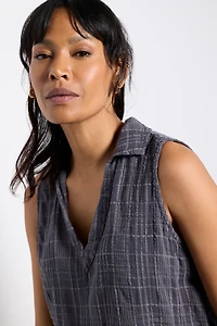 Textured Collar Tank