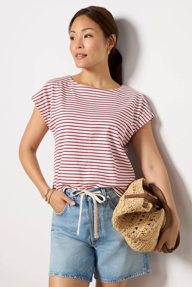 Molly Striped Boatneck Muscle Tee