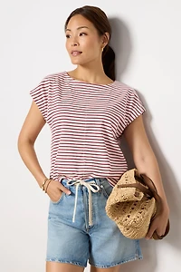 Molly Striped Boatneck Muscle Tee