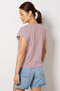 Molly Striped Boatneck Muscle Tee
