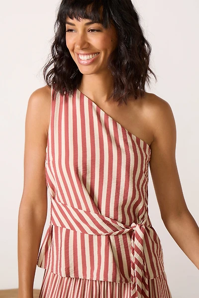 Avery One Shoulder Stripe Top