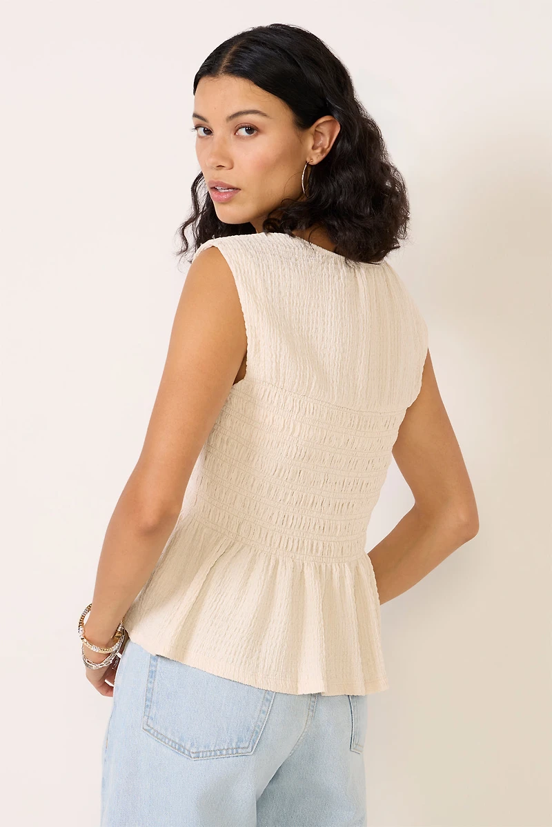Luna Textured Smocked Waist Tee