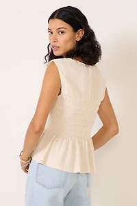 Luna Textured Smocked Waist Tee