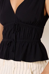 Lydia Tie Front Linen Tank