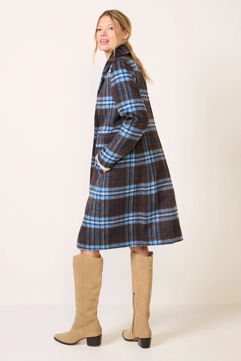 Wesley Plaid Long Coat