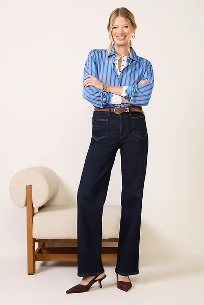 Charlotte Wide Leg w Patch Pockets Jean