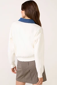 Denim Collared Sweater