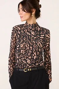 Long Sleeve Mesh Top