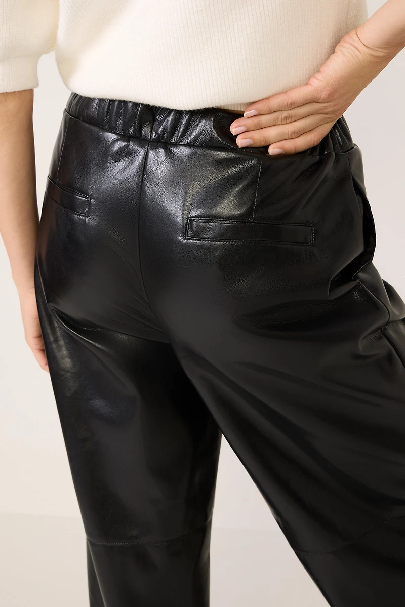 Jordan Faux Leather Wide Leg Pant