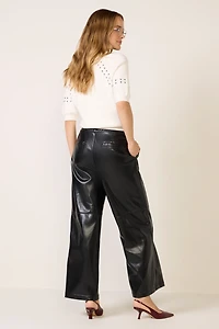 Jordan Faux Leather Wide Leg Pant