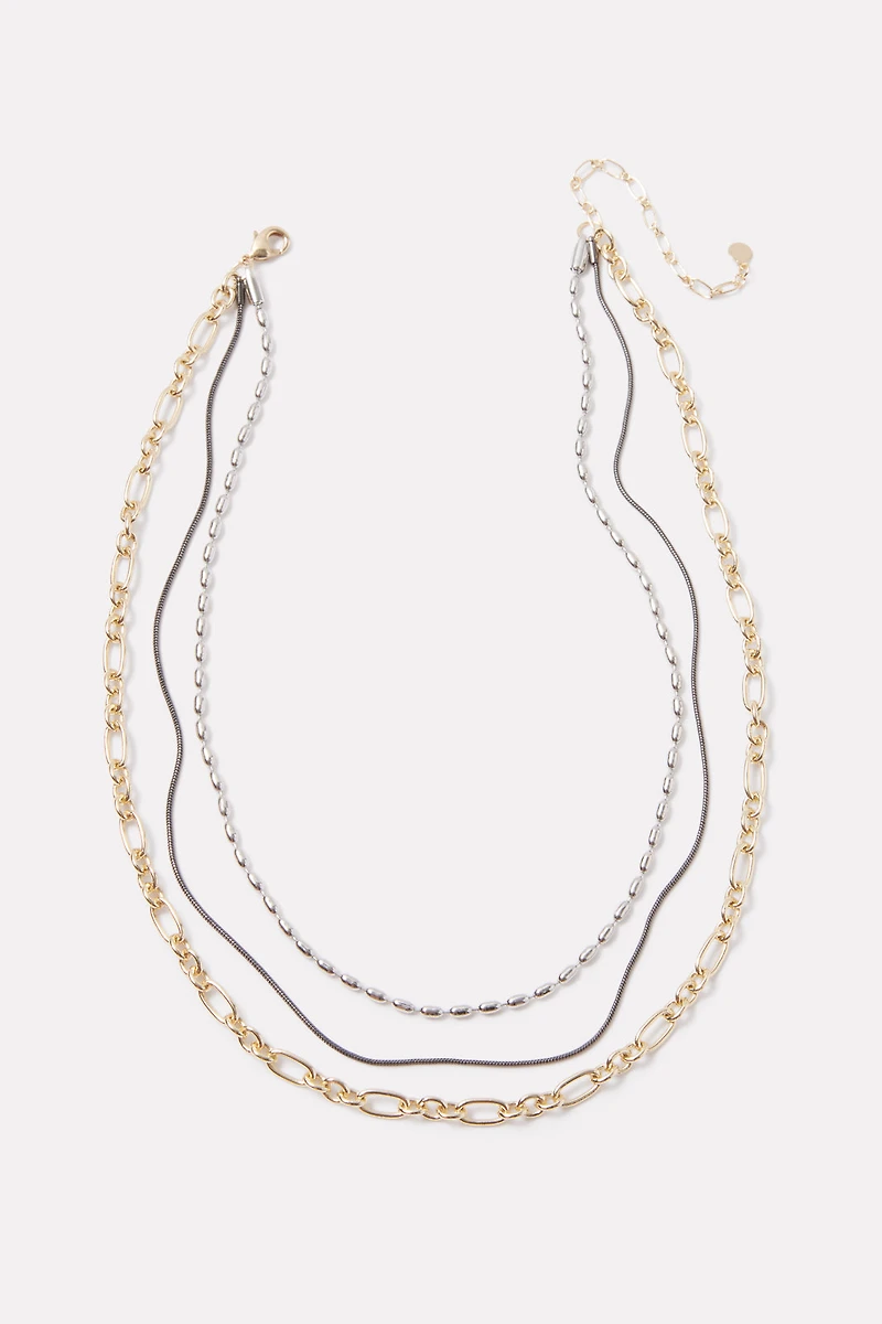 Mira Triple Chain Necklace