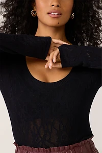 Tibi Scoop Mesh Top