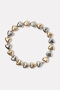 Two Tone Heart Bracelet